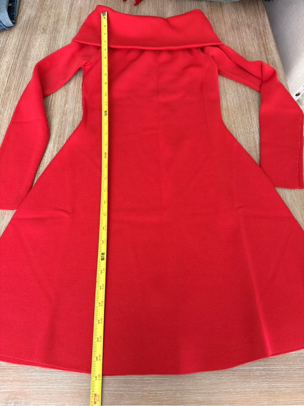 NWT, Anthropologie, Endless Rose Off-Shoulder Red Mini Dress, Small - Picture 7 of 10